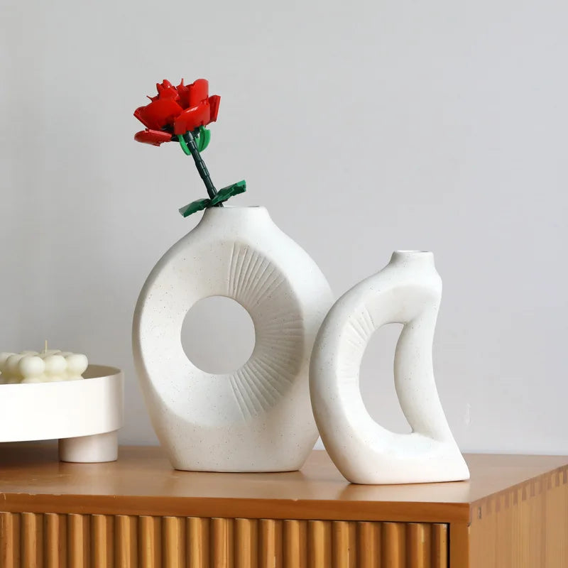 Sun and Moon Ceramic Vase Set